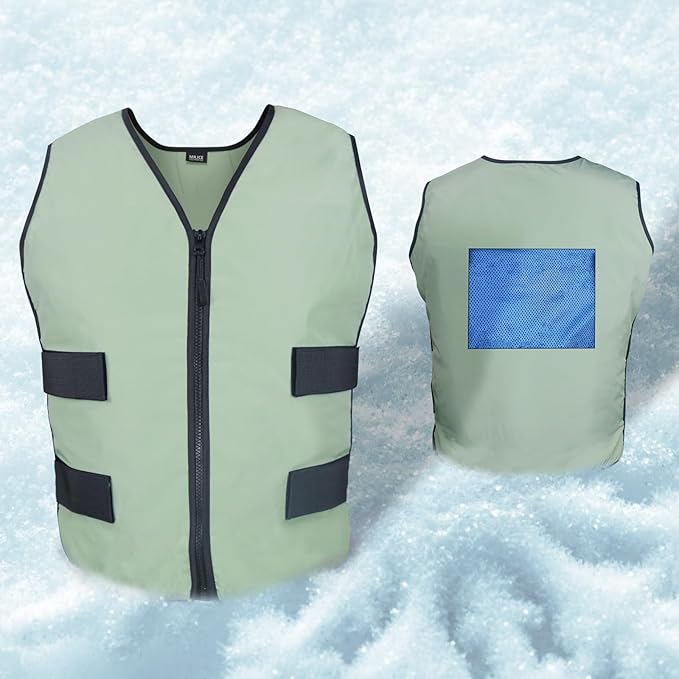 MR.ICE Cooling Vest for Men & Women - Adjustable Ice Vest for Motorcycle, Workers, Sports, Outdoor, Heat Relief