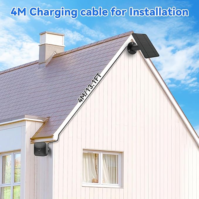 6W Solar Panel for Blink Camera Outdoor, Solar Charger with Battery Compatible with Blink Outdoor 3 & 4, Solar Panel for Blink XT XT2 Camera with Rubber Plug,13.12ft Cable, IP65 Waterproof