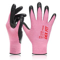 DEX FIT Nitrile Work Gloves FN330, 3 Pairs, 3D-Comfort Stretchy Fit, Firm Grip, Thin & Lightweight, Touch-Screen Compatible, Durable, Breathable & Cool, Machine Washable; Pink XL (10)