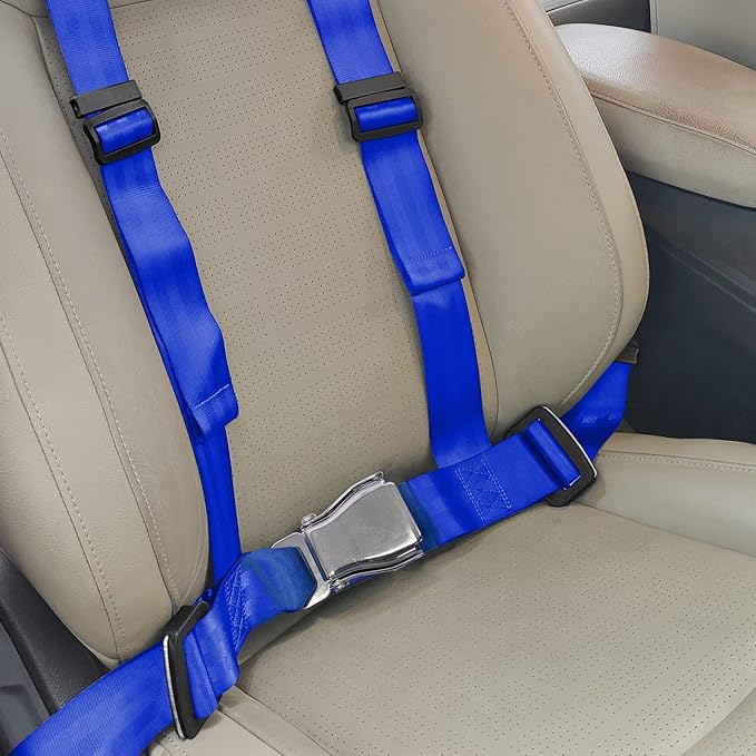 Yakitoko Universal 4 point Safety Harness Set 2" Fits Go Kart,UTV,ATV,Racing Blue