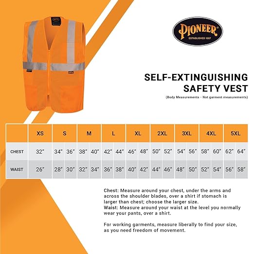 Pioneer Hi Vis Self-Extinguishing FR Safety Vest for Men & Women - Flame Resistant Mesh with Reflective Tape - Class 2