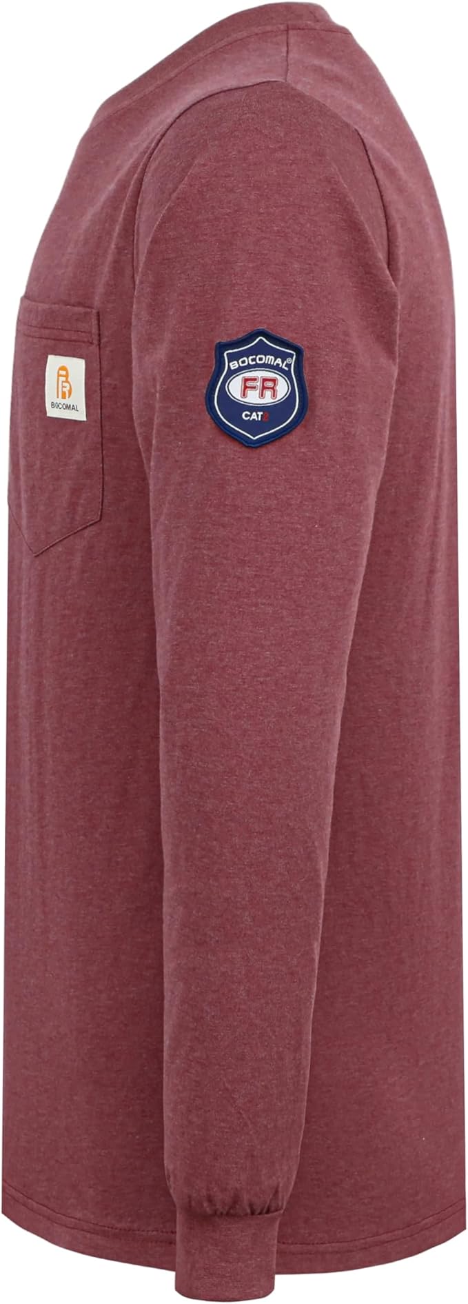 BOCOMAL FR Shirts Lightweight Classic Crew Long Sleeve Fire Resistant Shirt CAT2