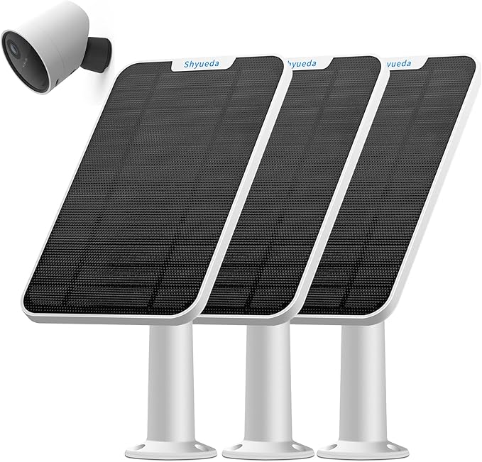 4W Solar Panel Charging Compatible with SimpliSafe Outdoor Security Camera only, with 13.1ft Waterproof Micro-USB Head Charging Cable, IP65 Weatherproof,Includes Secure Wall Mount(White)