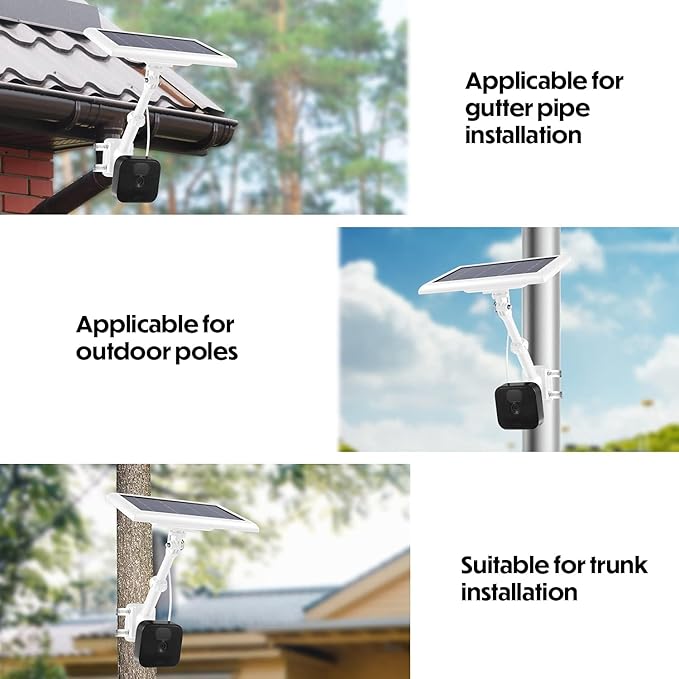 Wasserstein 2-in-1 Universal Pole Mount for Camera & Solar Panel Compatible with Wyze, Blink, Ring, Arlo, Eufy Camera (White)