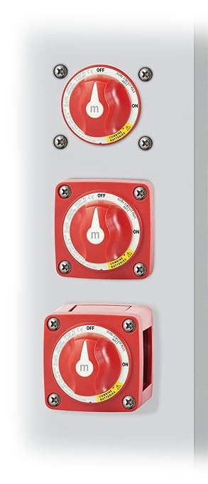 Blue Sea Systems Mini Dual Circuit Plus Battery Switch, Red, 6011 m‑Series