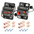 250Amp Circuit Breaker DC 12V-48V for Marine Boat Trolling Motor Automotive RV Trailer Car Solar System Battery Disconnect with Manual Reset Switch, IP67 Waterproof (Pack of 2)