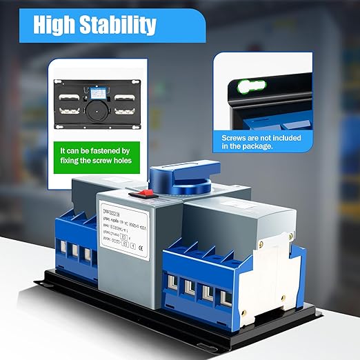 Dual Power Automatic Transfer Switch 4P 63A ATS Dual Power Generator Changeover Switch 110V Mini Electrical Selector Switches