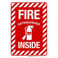 Fire Extinguisher Inside Sign, Fire Safety Sign, 10x7 Inches, Rust Free .040 Aluminum, Fade Resistant, Indoor/Outdoor Use, Made in USA