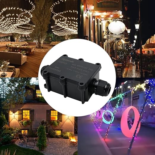 Underground Electrical Box Waterproof IP68 Junction Box,2 Way Plug Line M20 Coaxial Cable Junction Box Connector Wire Range 5 to 15mm Outdoor External Electric Power Cord Boxes