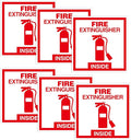 6 PCS Fire Extinguisher Sign Stickers,Self Adhesive Waterproof Vinyl Fire Extinguisher Inside Sticker for Box, Suitable for Cars,Trucks,Vehicles,Red on White