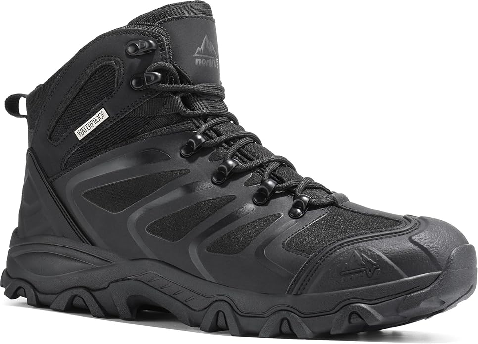 NORTIV 8 Men's Ankle High Waterproof Hiking Boots Outdoor Lightweight Shoes Trekking Trails Armadillo