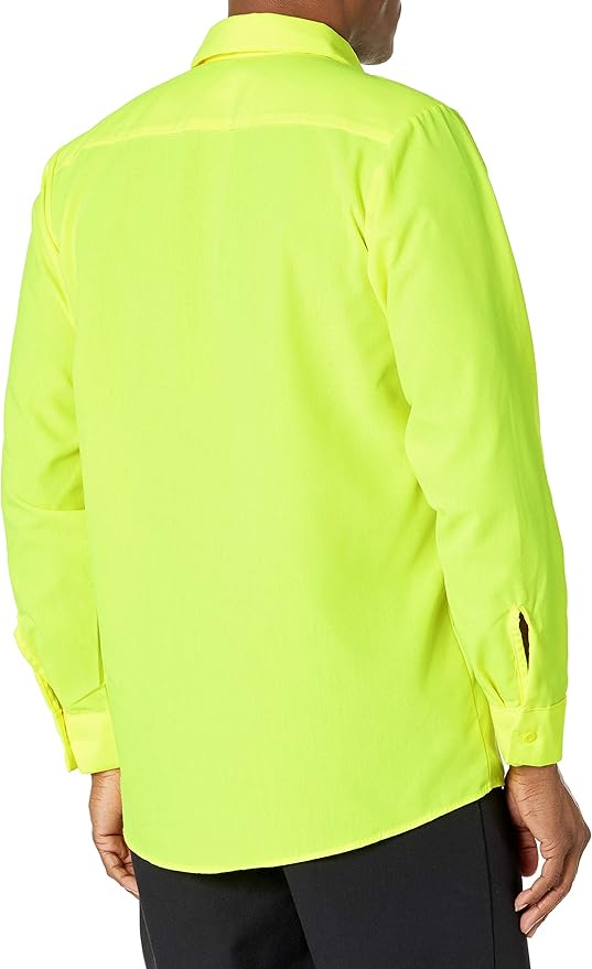 Red Kap Men's Long Sleeve Industrial Work Shirt | Moisture Wicking Button Up, Wrinkle Resistance Fights Fading & Stains