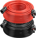 10AWG Solar Extension Cable 100FT – 2 Pack Red & Black PV Wire with Solar Connectors, 84-Strand Tinned Copper, Dual XLPE Insulated, Outdoor UV-Resistant Cable for RV, Inverter, Battery