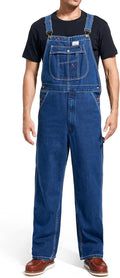 HISEA Men's Denim Bib Overall, Mens Relaxed Fit Overall Midweight Workwear with Adjustable Straps and Convenient Tool Pockets