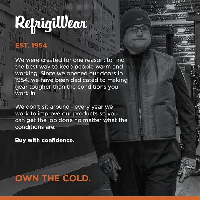 RefrigiWear Men's Econo-Tuff Lightweight Warm Fiberfill Insulated Workwear Vest