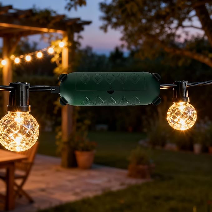 6 Pack Outdoor Extension Cord Cover IP44 Waterproof, Weatherproof Extension Cord Protector Box for Outdoor Plug & Outlet, Ideal for Christmas Lights, Garden Tools, Patio, Green