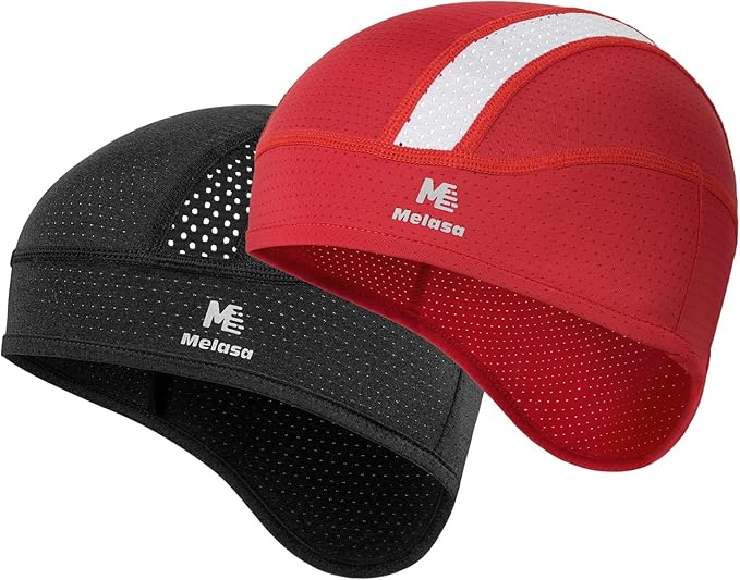 MELASA Skull Cap Cooling Helmet Liner for Hard Hat with Neck Extension Sun Protection Mesh Breathable Sweat Cap for Men Women