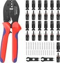 Solar Crimper Tool Kit with Crimper Stripper and 13 Pairs Solar Connectors and 2PCS Spanner Wrench, Crimper Tool for AWG14-10 Solar Panel Cable Wire Assembly and Installation