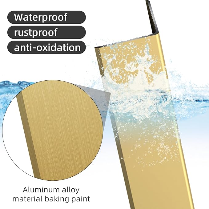 Golden Wall Corner Protector, 4Pcs, Length 35.4in, Width 0.79in - Self Adhesive Metal Corner Protector for Aluminum Trim molding, Cabinet Edge Guard, Easy to Install