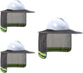 Hard Hat Sun Shade, High Visibility Sun Visor Neck Shade with Reflective Strip, Full Brim, Man & Woman (Hard Hat Not Included), Grey, 3 Pack
