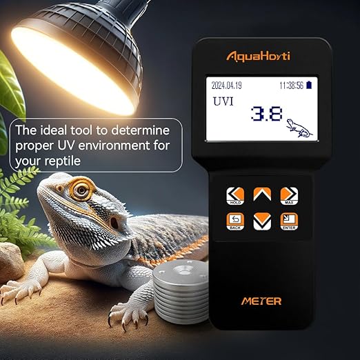 Reptile UV Index Meter,0-388.9,for UVB Fluorescent Lamp and LED Lights,Sunlight. Record UVI Distribution