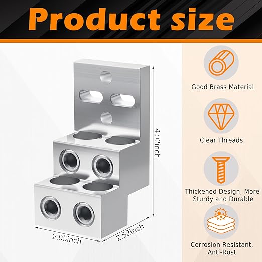 1 Pack Mechanical Panelboard Lug Grounding Mechanical Lug Two Conductors, 500 Kcmil-4, 600 MCM-2 Wire Range