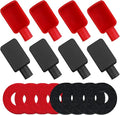 Ampper Top Post Flexible Battery Terminal Cover, Battery Terminal Clamp Insulator Protector W/Washers for Car, Vehicle, RV and Boat (Small, 4 Sets)