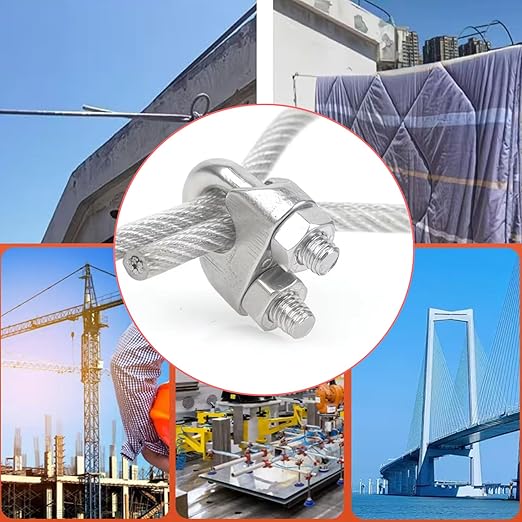 20Pcs M2 Wire Rope Clamp 304 Stainless Steel 1/16 inch Wire Rope Cable Clip Clamp