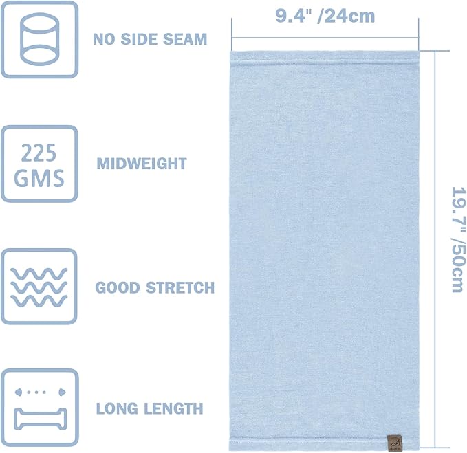 ACUSHLA 100% Merino Wool Neck Gaiter for Men & Women Ski Face Mask Winter Scarf Neck Warmer All Weather, Midweight Maple Leaf