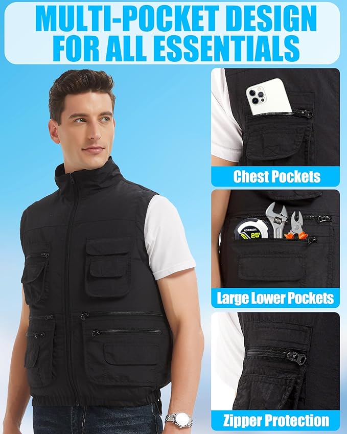 Cooling Vest Jacket with 2 Fans - Men and Women 21V Air Conditioner Vests, With 20000mAh Battery