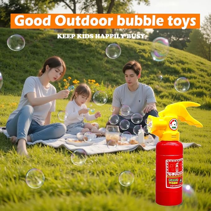 Automatic Bubble Maker fire Extinguisher,Bubble Blower Machine with Solution(220 ml) for Kids,Indoor and Outdoor Toys,Summer Backyard Toys for Baby Gift