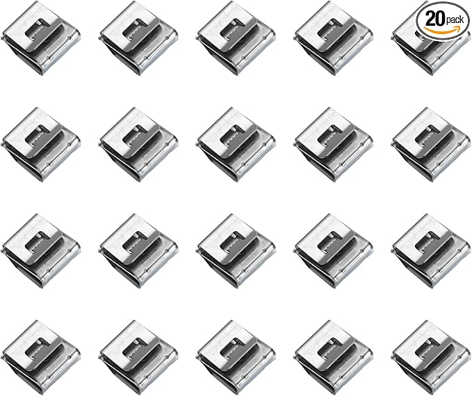 HARFINGTON 20pcs Trailer Frame Wire Clips 21.6mm Length Solar Panel Wire Clip Stainless Steel Trailer Wiring Clips Double Wire Cable Clamps for Boat Trailer Fishing Boat Cable Organization
