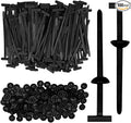 Nylon Universal Cable Tie Buckle, Heavy Duty Zip Ties (with Pin & Button), UV Resistant Black Zipties for Car Daily Repair (100)