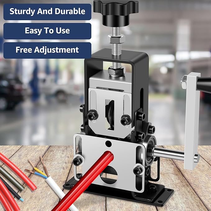 Manual Wire Stripper Machine, 0.06''-0.98'' Scrap Copper Wire Stripping Machine with Hand Crank or Drill Powered, Copper Wire Peeler Machine, Portable Aluminum Frame Wire Peeler