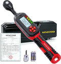 1/4" Digital Torque Wrench, 0.4-9 Ft.lb/0.6-12 N.m, ±2% Accuracy, LED Display, USB Data Storage, 4 Units, Two modes, Triple Alert, Precision Torque Tool, Red