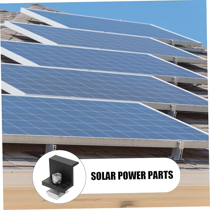 GALPADA 4pcs Solar Panel Brackets Aluminum Alloy Photovoltaic Bracket Pressing Block Easy Install Solar Mounting Kit for Ground Roof