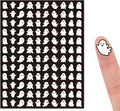 JarThenaAMCS 2400 Pcs Halloween Mini Sticker Ghost Paper Decals Black White Self-Adhesive Stickers for Envelopes Scrapbook Gifts DIY, 0.5 in