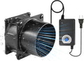 3.15" 12V Axial Exhaust Vent Fan with 3" Square to Round Duct Plate Stepless Speed Control Smoke Extractor Fan Kit for 3D Printer Enclosure Laser Engraver Soldering Small Grow Tents