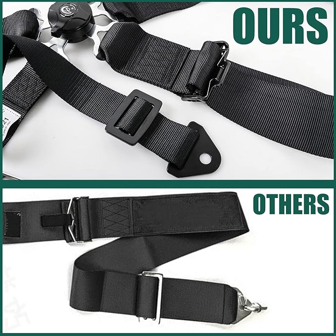 BESTZHEYU 5-Point Racing Harness Set SFI with Ultra Comfort Heavy Duty Shoulder Pads