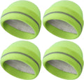 Suhine 4 Pack Men Hi Vis Winter Safety Hats Fleece Lined High Visibility Beanies with Reflective Stripes Hats for Outdoor
