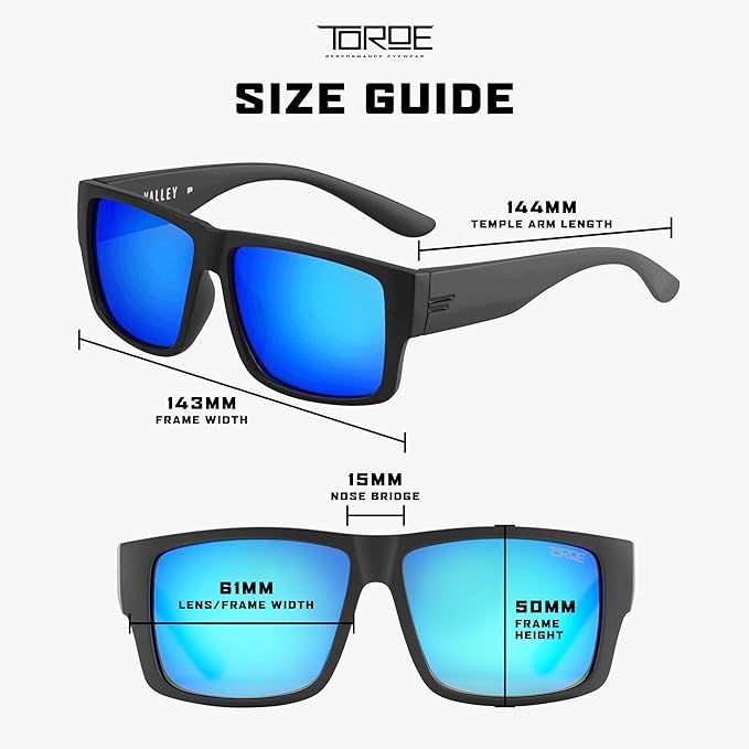 TOROE Z87+ Polarized Safety Sunglasses Matte Black TR90 Frame, ANSI Rated Lens
