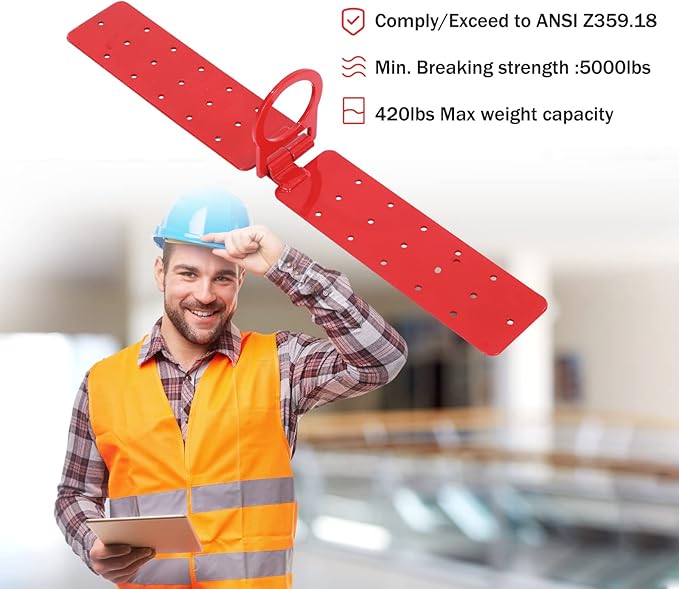 Reusable Roof Anchor, Easy to Install Roof Bracket for Fall Protection, High Stength D-ring with Corrosion Resistant Materials for Roofing Safety 2PCS (2)