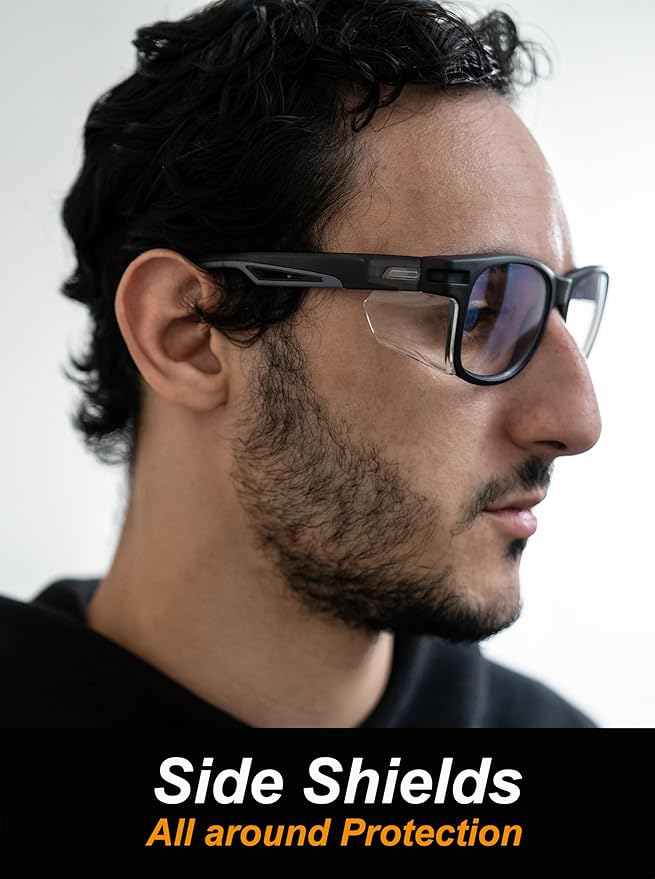 KOZIFACE E52 Anti-Fog Safety Glasses, ANSI Z87.1 Eye Protection with Side Shields, Clear Lens, Lightweight for Work, Lab DIY