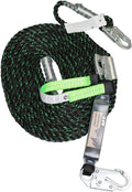 AFP 100 FT Vertical Lifeline Assembly w/Rope Grab Snap Hooks & Shock Absorber, ANSI & OSHA Rated Fall Protection Roofing Safety Equipment
