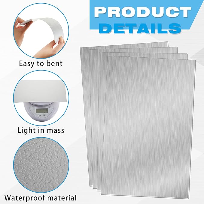 Therwen 120 Pcs 5 x 7 Inch Flashing Aluminum Sheet Roof Flashing Metal Roof for Shed Weatherproofing Areas Around Chimneys or Skylights (Silver)