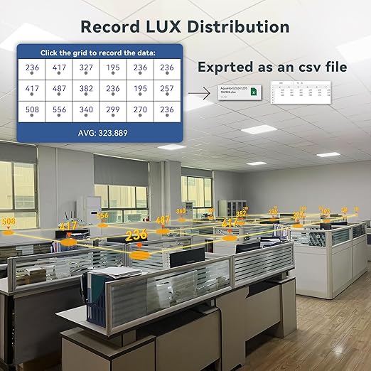 AH-300 Light Meter,Test LED Spectrum,CCT,LUX,Foot Candle,Blue Light Meter,LUX Distribution, Data Exported as a CSV File. AquaHorti