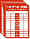 SmartSign “Fire Extinguisher Inspection Record” Pack of 5 Labels | 3.5" x 5" Laminated Vinyl Sticker, Made in USA
