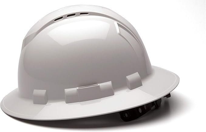 Pyramex Ridgeline Full Brim Vented Hard Hat 4 Point Ratchet Suspension