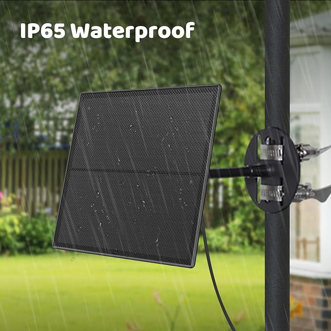 Birdfy 8W Solar Panel for Smart Bird Feeder Camera, Type-C Charger for Birdfy Feeder, 360° Adjustable Swivel Mount, IP65 Waterproof for Outdoors, 8W Continuously Power Supply (9.8ft Standard Cable)