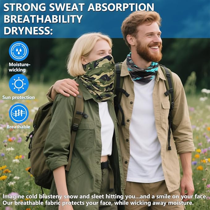 Cooling Neck Gaiter for Men Women UV Protection Face Mask Neck Cover Fishing Bandanas balaclava